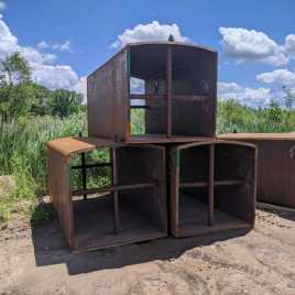 Fully stocked InfraSteel supply yard with different size box culvert liners